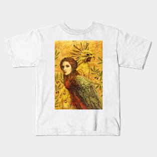 Birds In Gold Kids T-Shirt